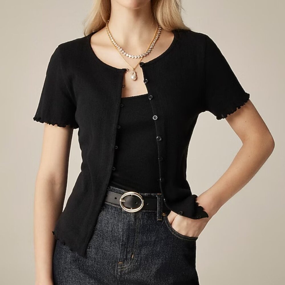 J Crew Poitelle Short Sleeve Sweater